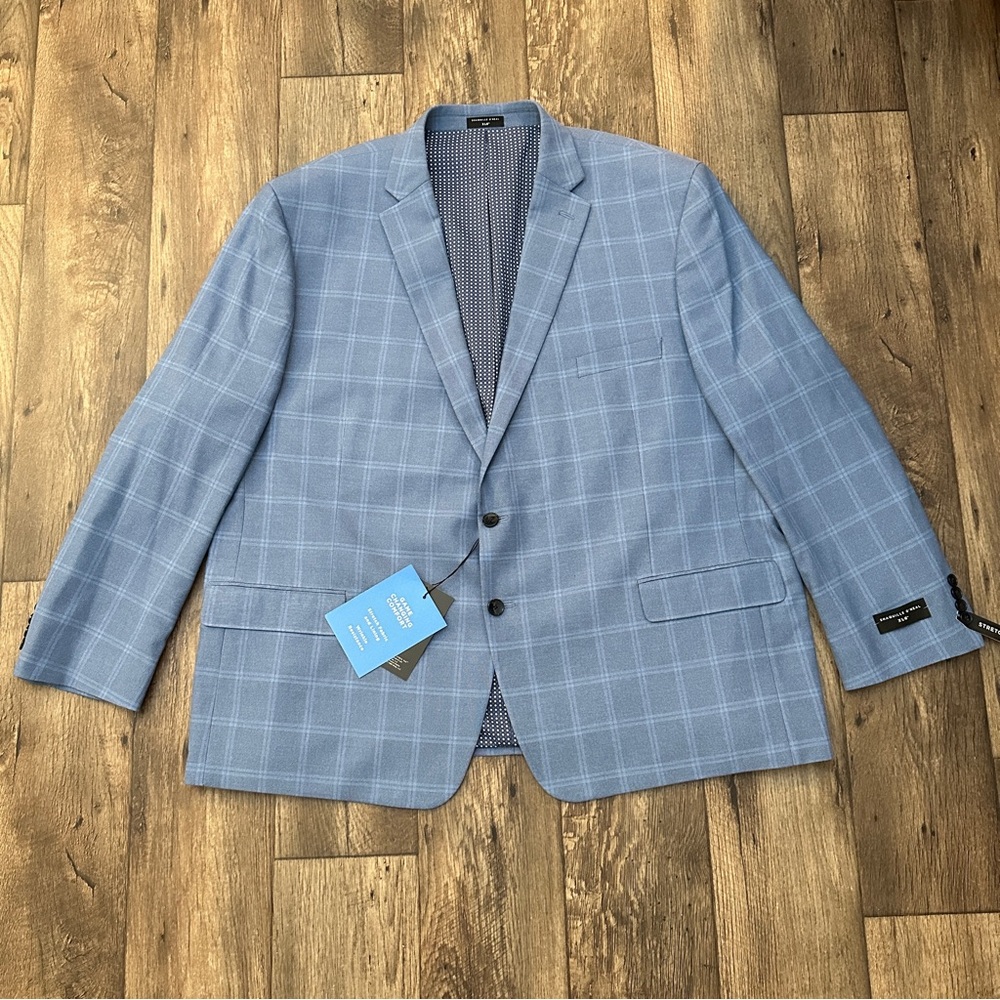 Shaquille O’Neal XLG Stretch Suit Jacket Blazer Men’s Size 54 Reg Blue